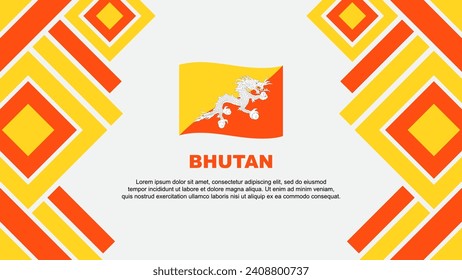 Bhutan Flag Abstract Background Design Template. Bhutan Independence Day Banner Wallpaper Vector Illustration. Bhutan