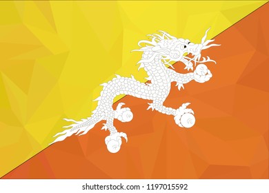 Bhutan flag background with cloth texture. Bhutan Flag vector illustration eps10.