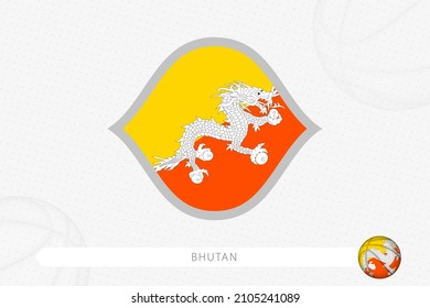 Bhutan flag for basketball competition on gray basketball background. Sports vector illustration.