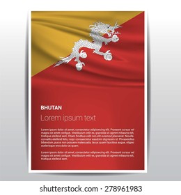 Bhutan flag Brochure - Vector Flyer Cover Page Design