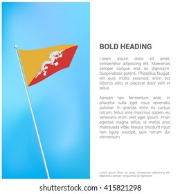 Bhutan flag Brochure - Vector Flyer Cover Page Design