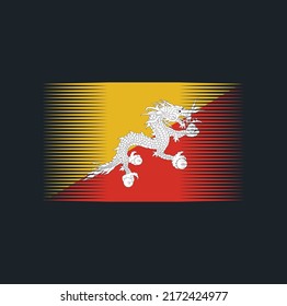 Bhutan Flag Brush. National Flag