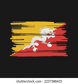 Bhutan Flag-Vektorgrafik mit Pinselspitze