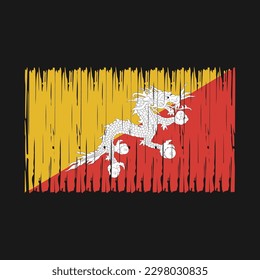 Ilustración del vector de pincel de bandera de Bután