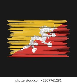 Ilustración del vector de pincel de bandera de Bután