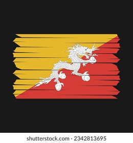 Bhutan Flag-Vektorgrafik mit Pinselspitze