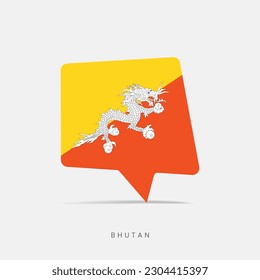 Icono de chat de burbuja de bandera de Bután