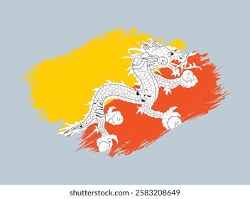 bhutan flag grunge vector design 