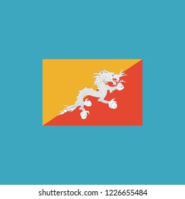 Bhutan flag icon in flat design. Independence day or National day holiday concept.
