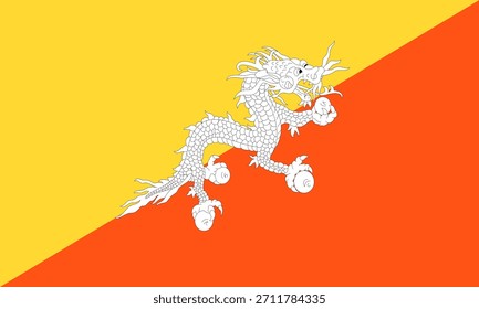 Icono de la bandera de Bután en alta calidad