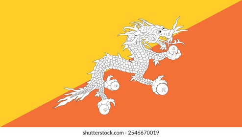 Bhutan Flag Illustration Premium Quality High Resolution 300DPI