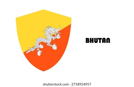 Bandera de Bután en forma de escudo (insignia)