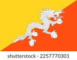 Bhutan flag simple illustration for independence day or election