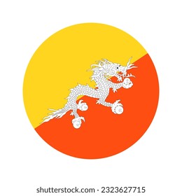 Bhutan flag simple illustration for independence day or election