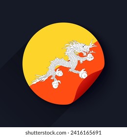 Bhutan Flag Sticker Vektorgrafik