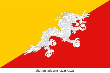 Bhutan Flag vector.