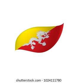 Bhutan flag, vector illustration