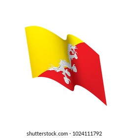 Bhutan flag, vector illustration