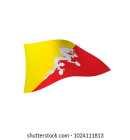 Bhutan flag, vector illustration