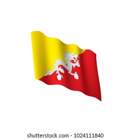 Bhutan flag, vector illustration