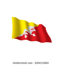 Bhutan flag, vector illustration