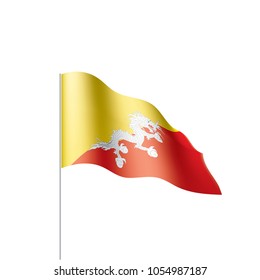 Bhutan flag, vector illustration
