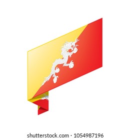 Bhutan flag, vector illustration