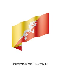 Bhutan flag, vector illustration