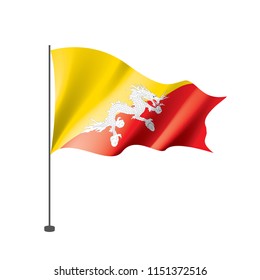 Bhutan flag, vector illustration