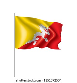 Bhutan flag, vector illustration
