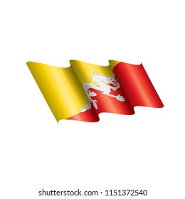 Bhutan flag, vector illustration