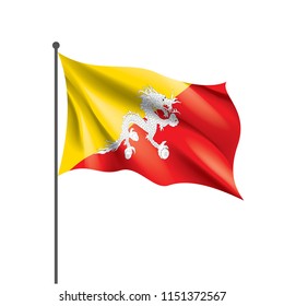Bhutan flag, vector illustration
