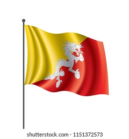 Bhutan flag, vector illustration
