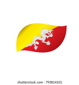 Bhutan flag, vector illustration