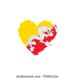 Bhutan flag, vector illustration