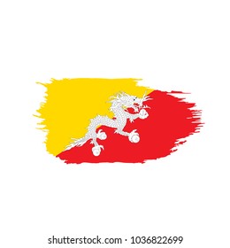 Bhutan flag, vector illustration on a white background