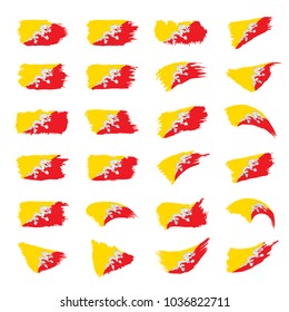 Bhutan flag, vector illustration on a white background