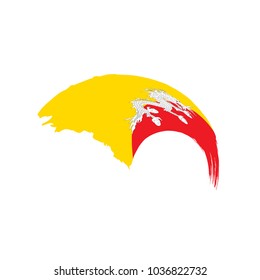 Bhutan flag, vector illustration on a white background