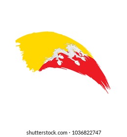 Bhutan flag, vector illustration on a white background