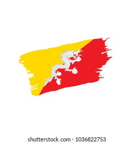 Bhutan flag, vector illustration on a white background
