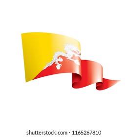 Bhutan flag, vector illustration on a white background