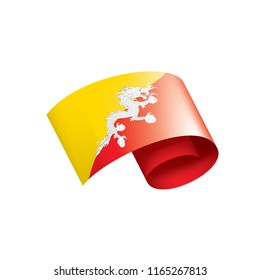 Bhutan flag, vector illustration on a white background