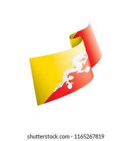 Bhutan flag, vector illustration on a white background