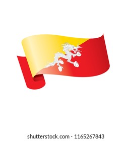 Bhutan flag, vector illustration on a white background