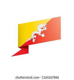 Bhutan flag, vector illustration on a white background