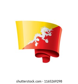 Bhutan flag, vector illustration on a white background