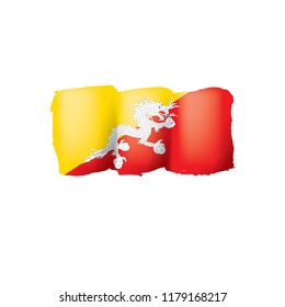 Bhutan flag, vector illustration on a white background