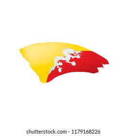 Bhutan flag, vector illustration on a white background
