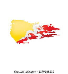 Bhutan flag, vector illustration on a white background