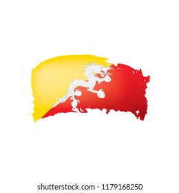 Bhutan flag, vector illustration on a white background